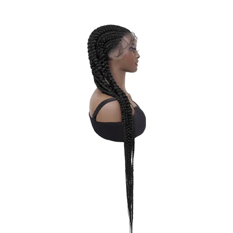 Full Lace Stitch Braided Wig Hand Braided Cornrow Wigs Lightweight