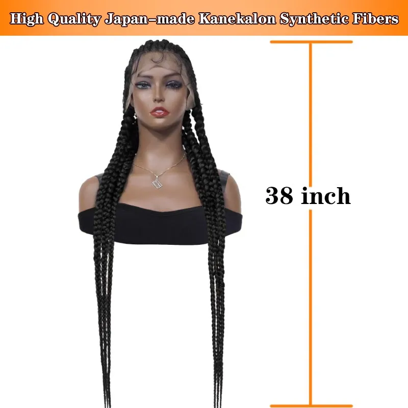 Full Lace Stitch Braided Wig Hand Braided Cornrow Wigs Lightweight