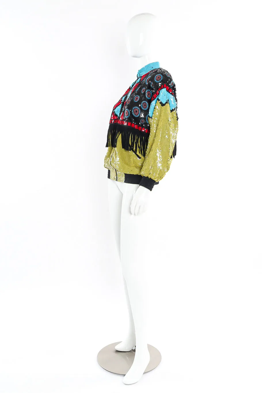 Geo Sequin Fringe Jacket