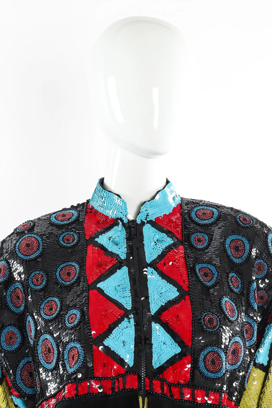 Geo Sequin Fringe Jacket