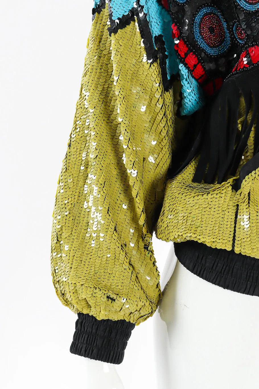 Geo Sequin Fringe Jacket