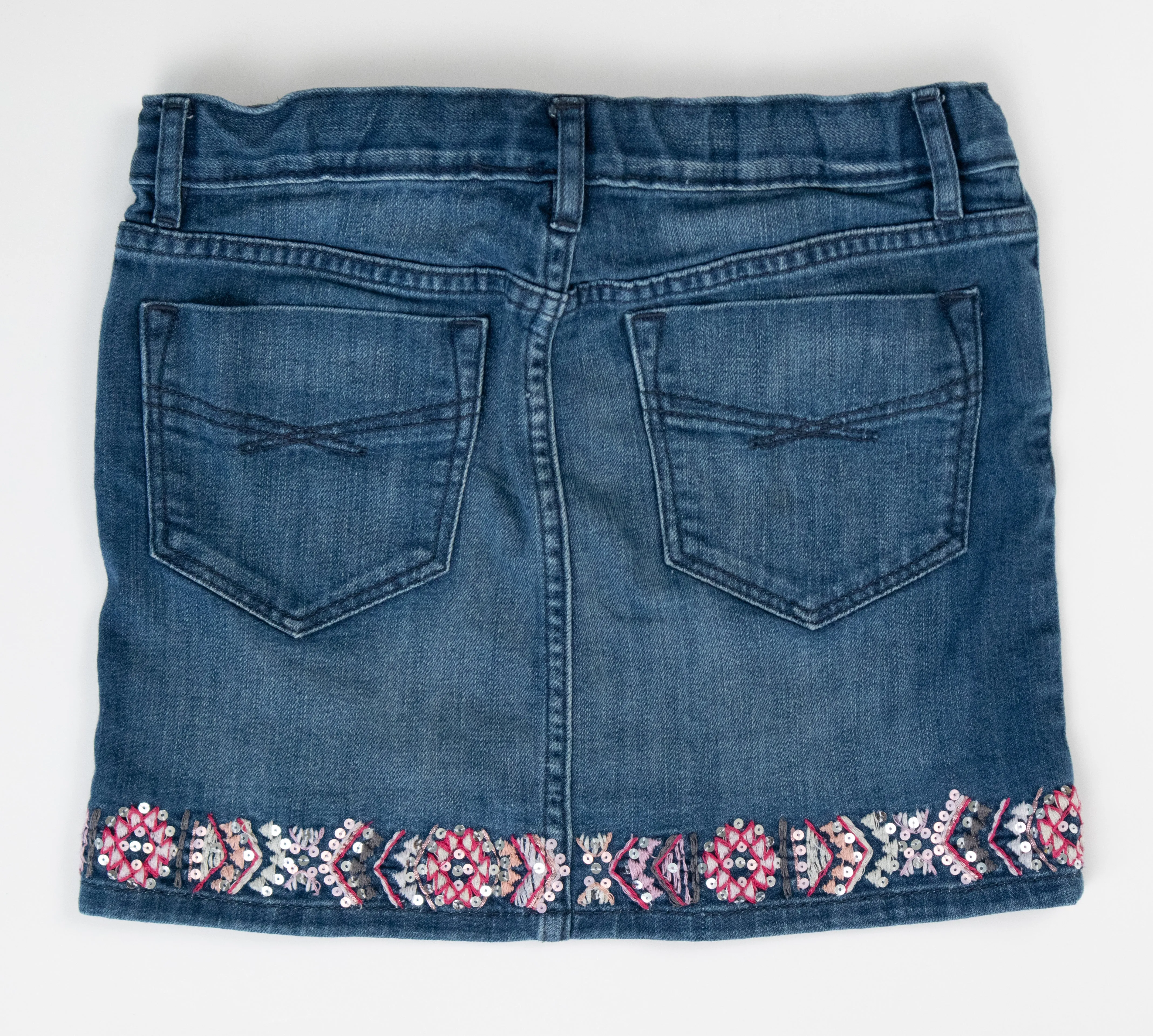 GIRL SIZE 10 YEARS - GAP Kids, Floral Denim Skirt EUC B52