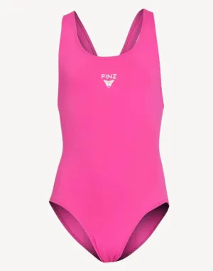 Girls Finz Solid Vaporback Polyester One Piece