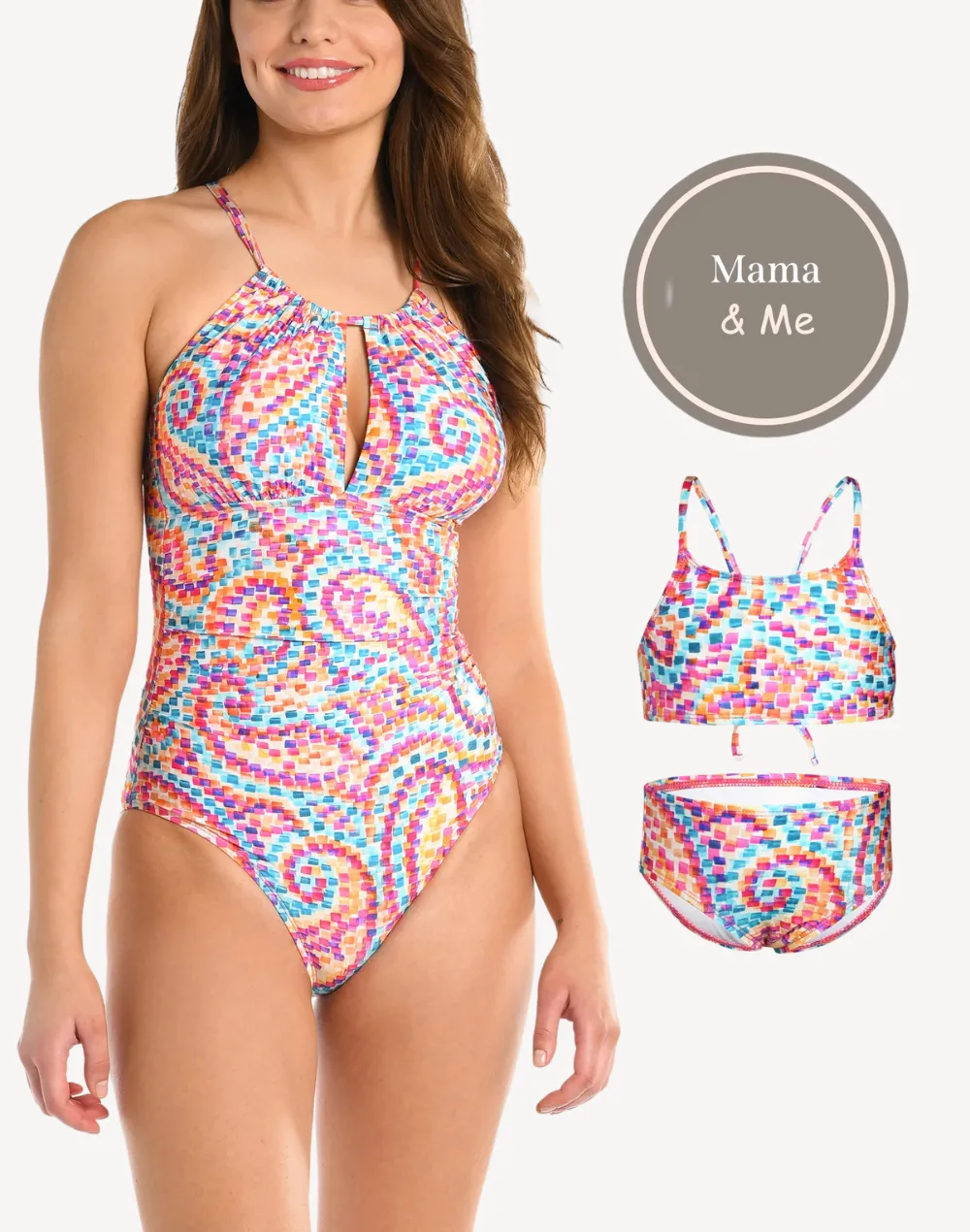 Girls Pebble Beach High Neck Bikini Set