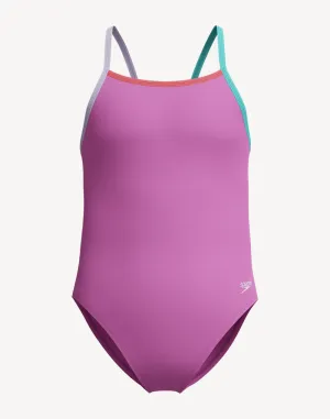 Girls Solid Propel Back One Piece