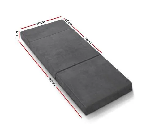 Giselle Bedding Folding Foam Portable Mattress Grey