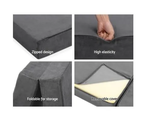 Giselle Bedding Folding Foam Portable Mattress Grey