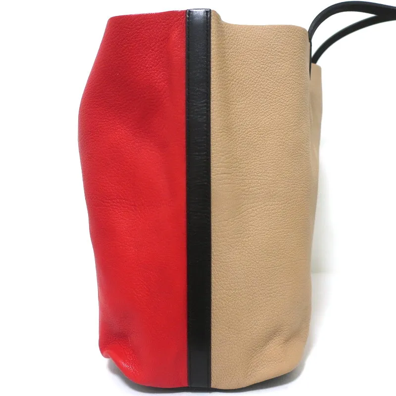 Givenchy Antigona Large Shopper Tote Red/Beige Two Tone Leather Shoulder Bag