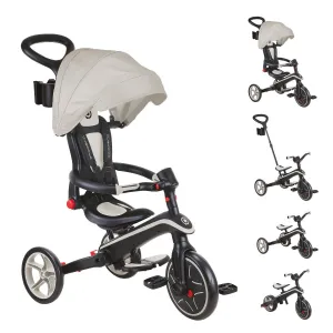 Globber Explorer Trike Foldable 4-in-1  Baby Trike & Kids Balance Bike - Taupe