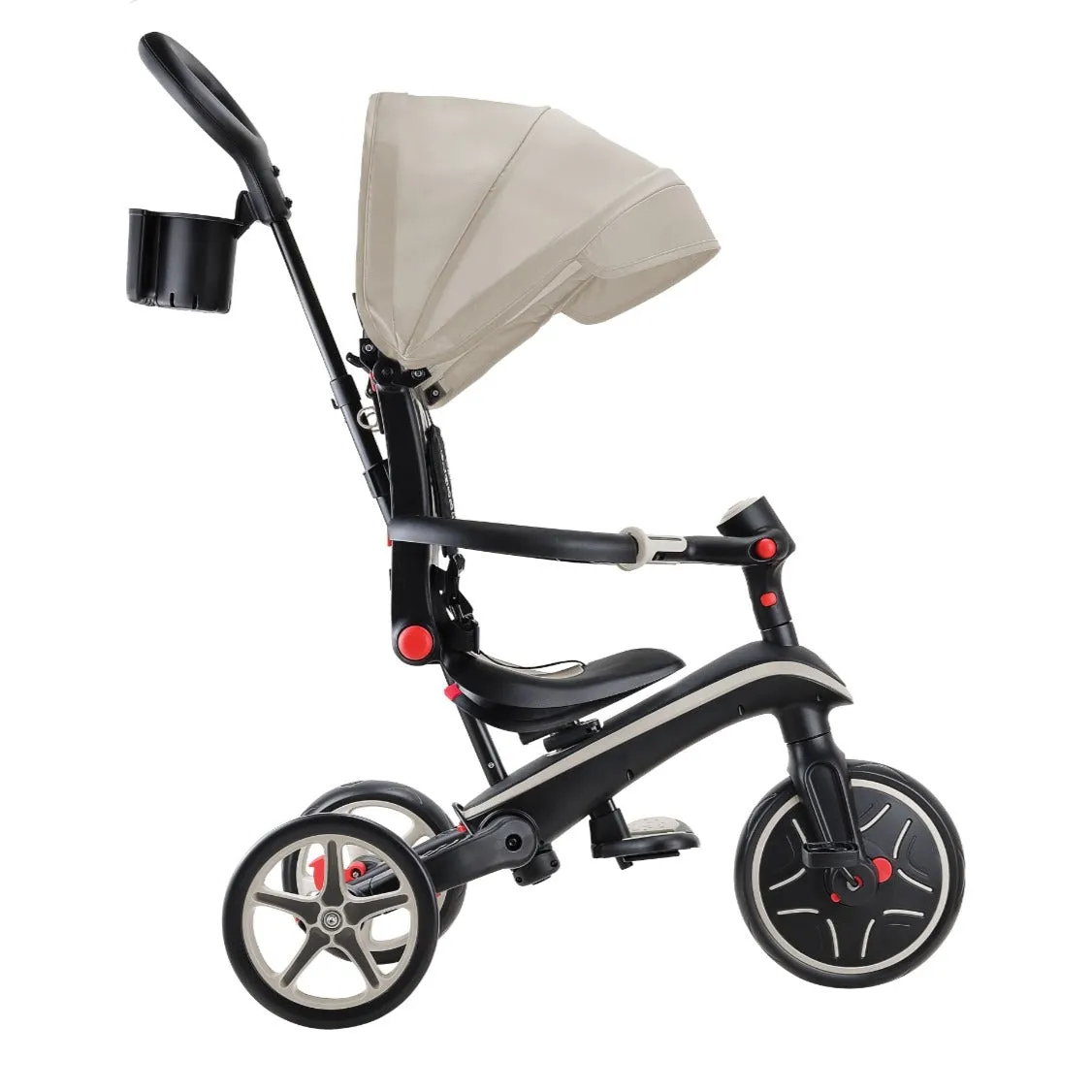 Globber Explorer Trike Foldable 4-in-1  Baby Trike & Kids Balance Bike - Taupe