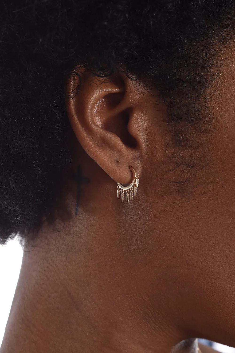 Gold & Diamond Fringe Huggie Hoops