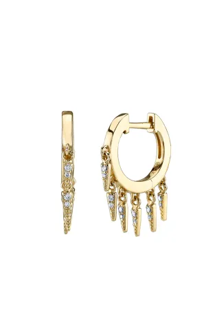 Gold & Diamond Fringe Huggie Hoops