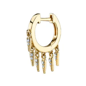 Gold & Diamond Small Fringe Huggie Hoops