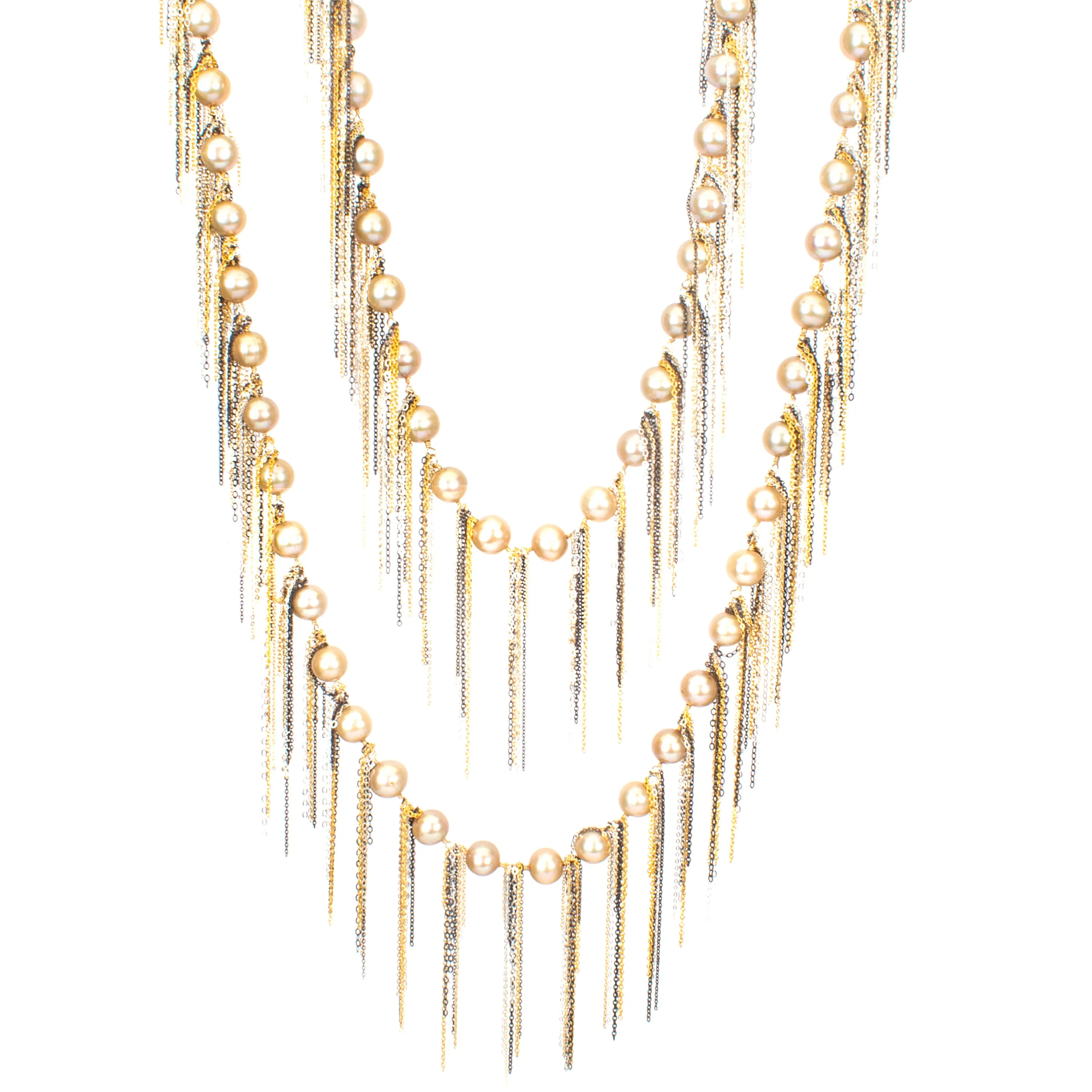 Gold Fringe 62" Necklace
