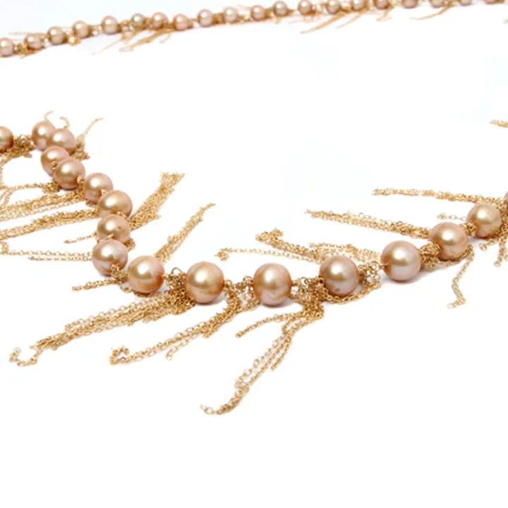 Gold Fringe 62" Necklace
