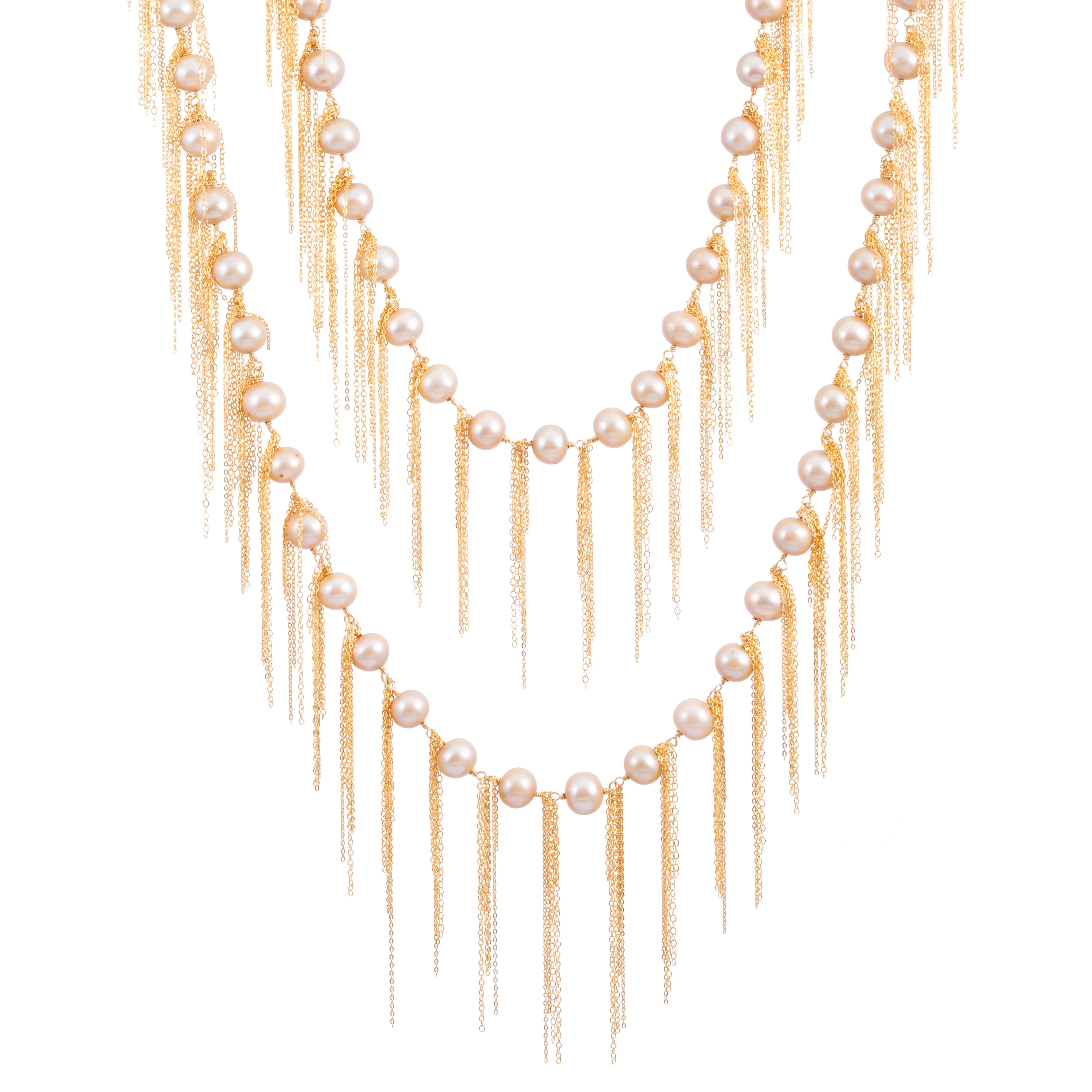 Gold Fringe 62" Necklace