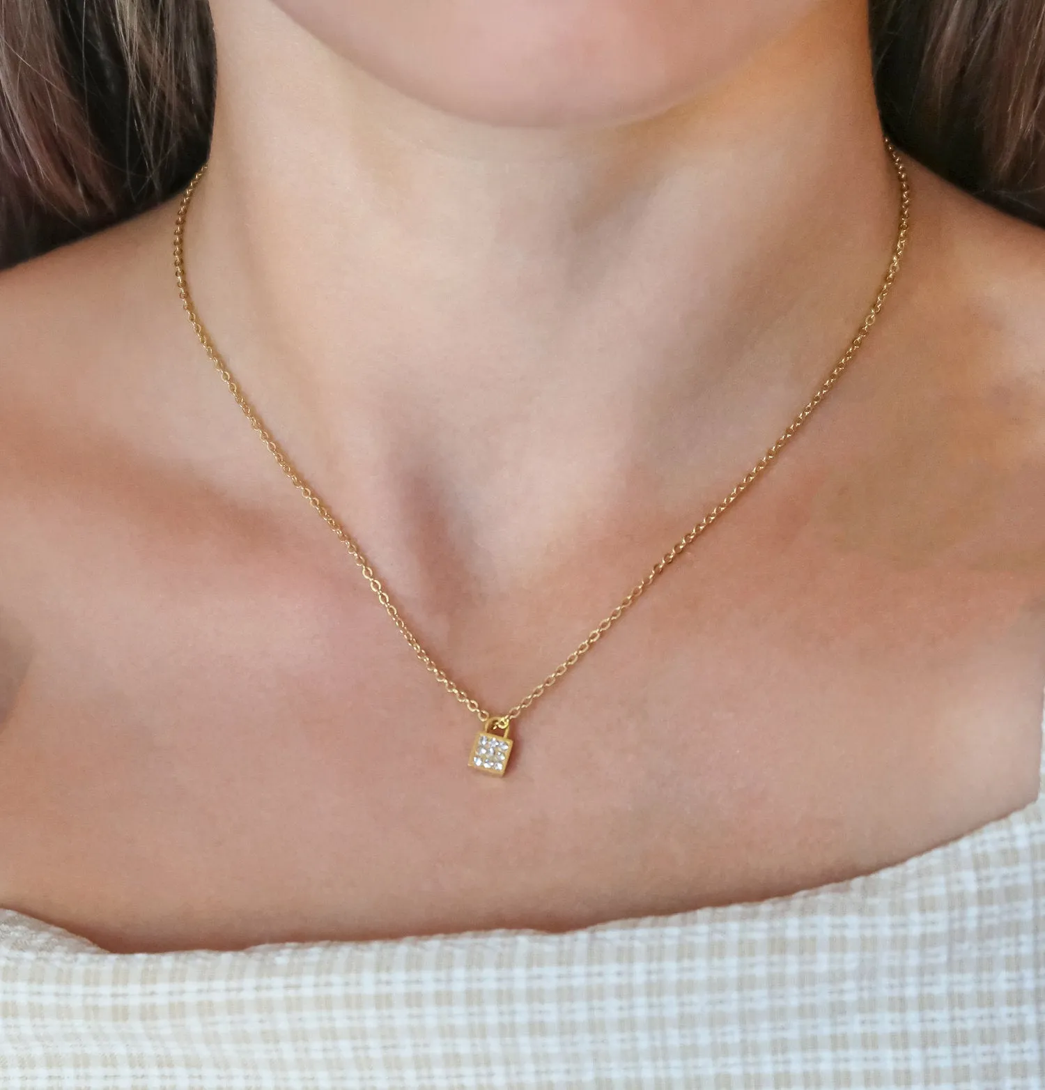 Gold Lock Necklace