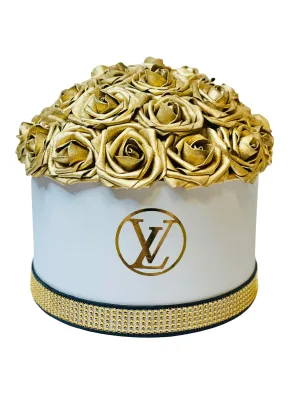 Gold Round Flower Box Bouquet