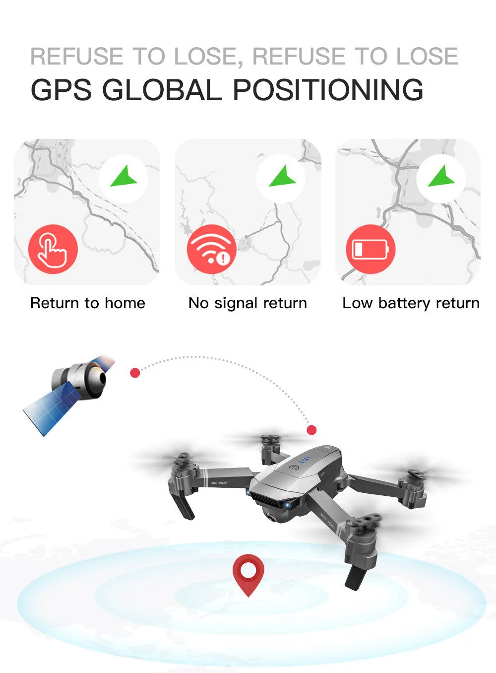 GPS 4K HD Dual Camera Foldable Quadcopter Drone