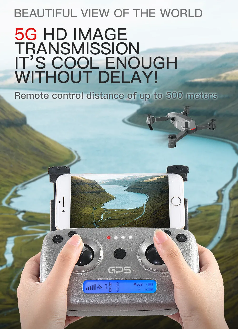 GPS 4K HD Dual Camera Foldable Quadcopter Drone