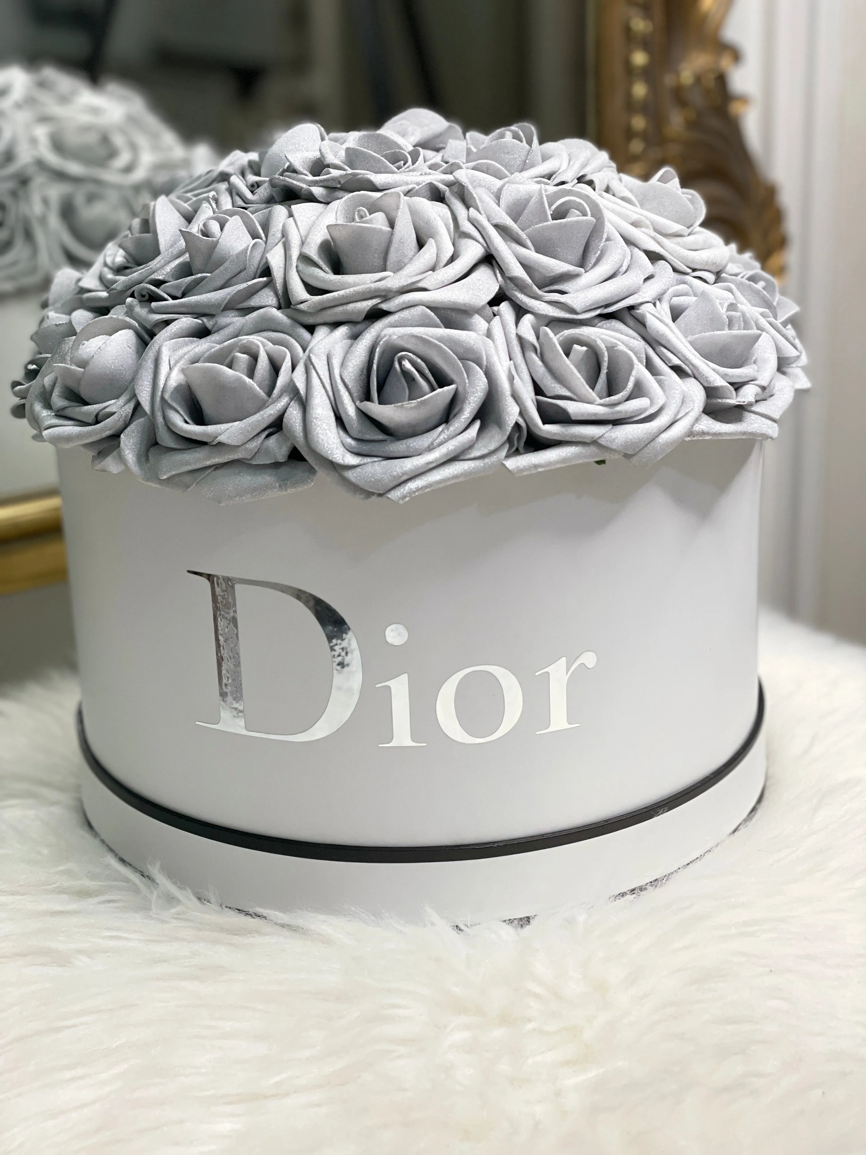 Gray Roses Flower Box Bouquet
