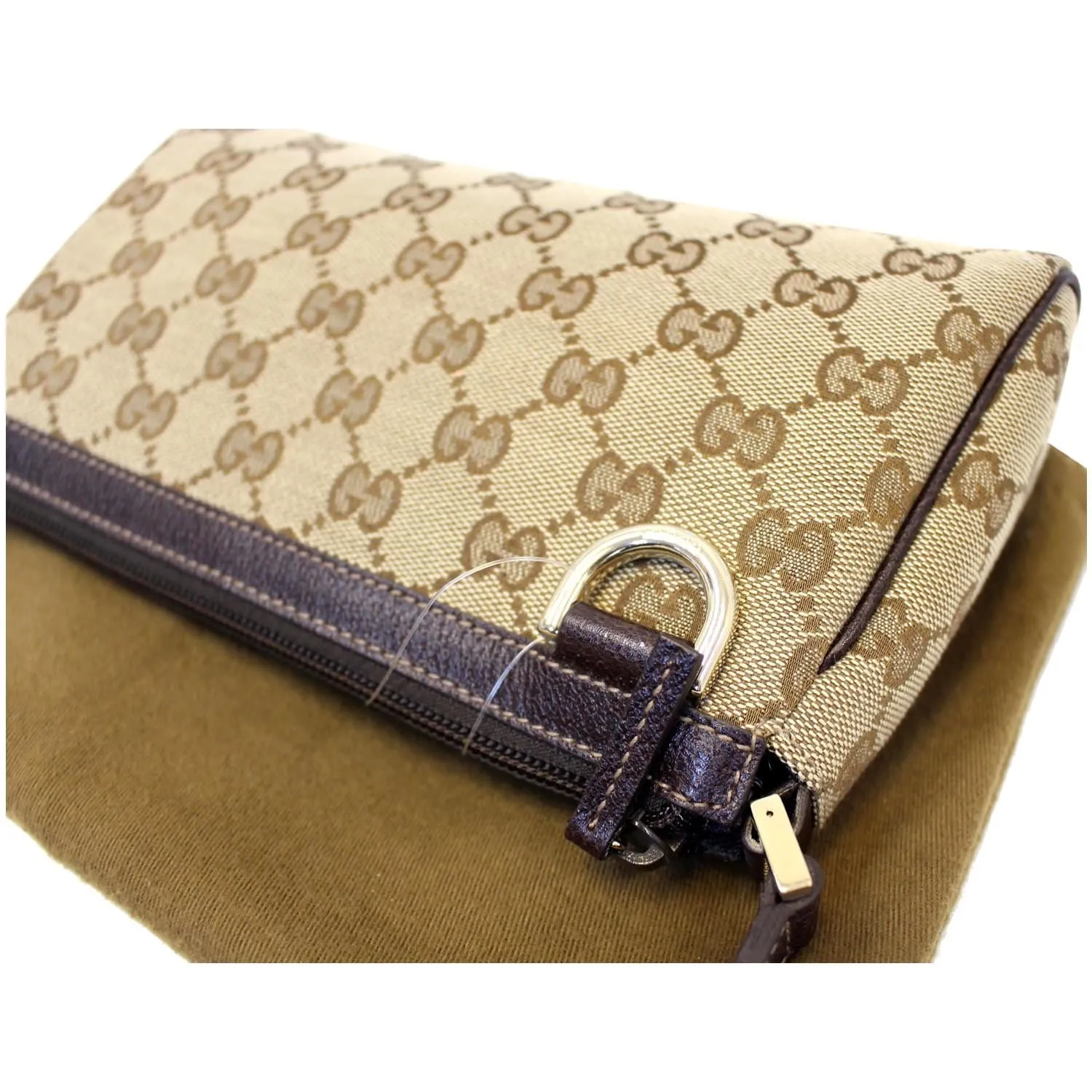 Gucci Beige/Ebony G Canvas Abbey D-Ring Pochette Bag