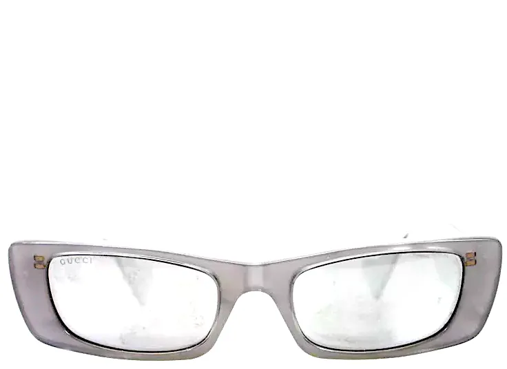 Gucci Italy. Gold Logo GG Gray Rectangular Frame Foldable Sunglasses