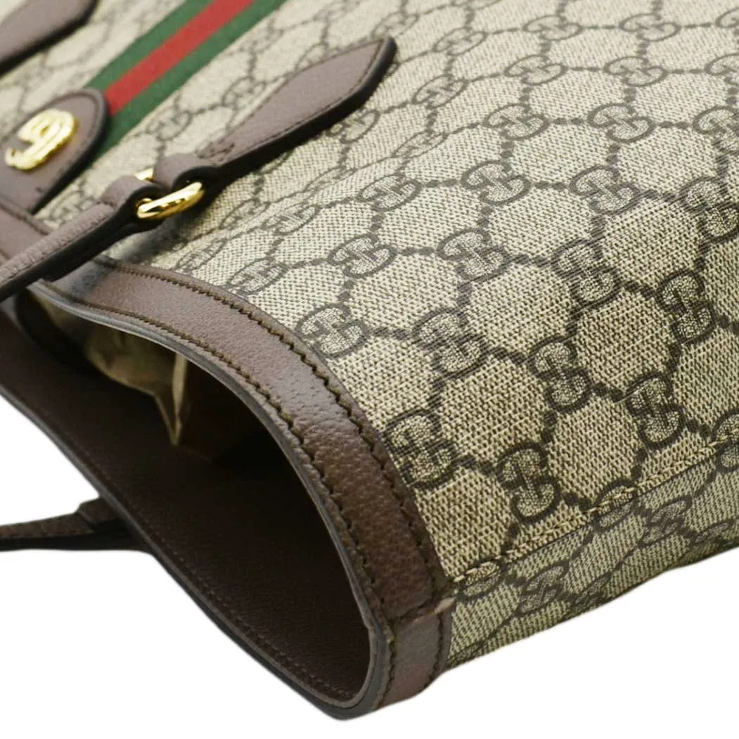 GUCCI Ophidia Medium GG Supreme Canvas Tote Bag Beige 631685