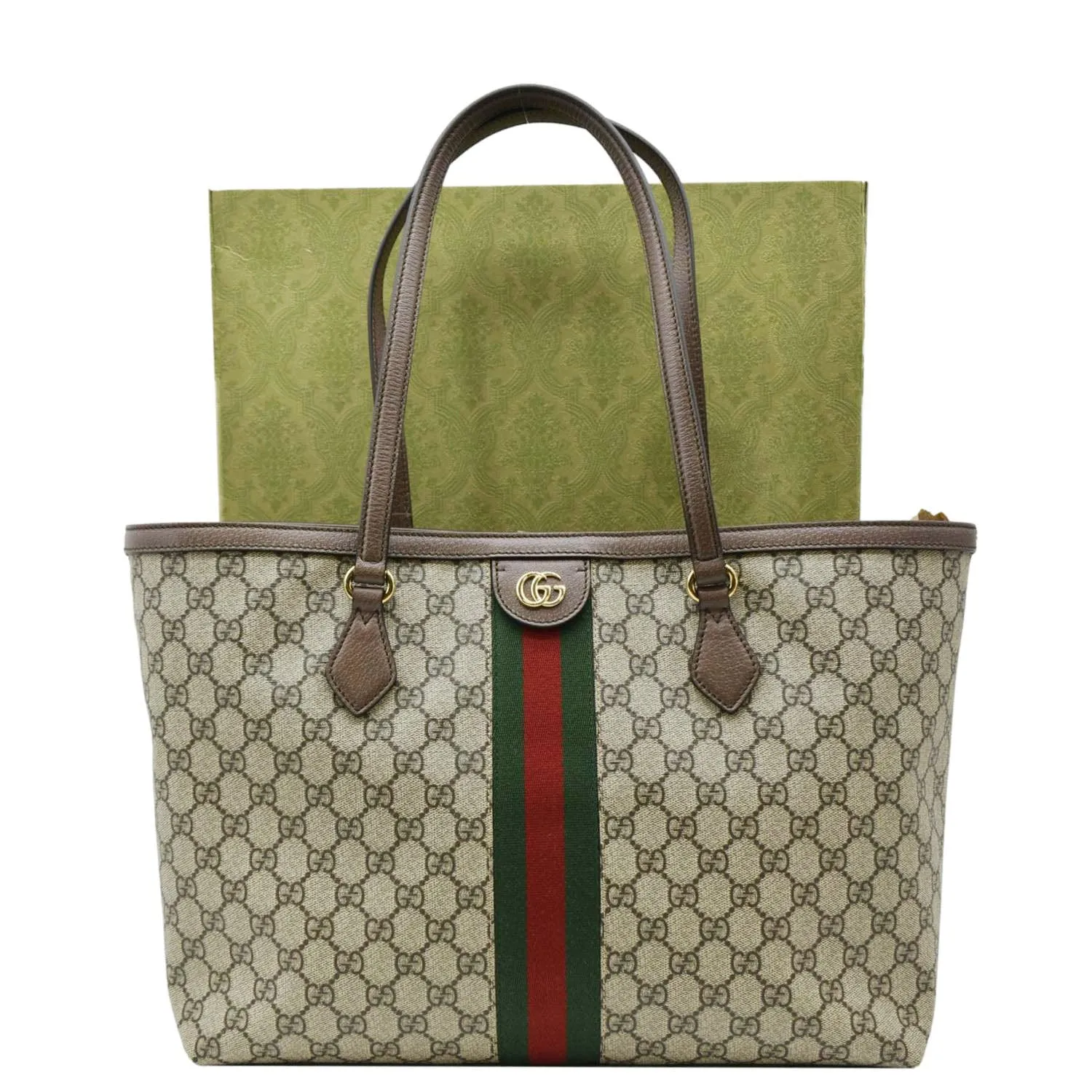 GUCCI Ophidia Medium GG Supreme Canvas Tote Bag Beige 631685