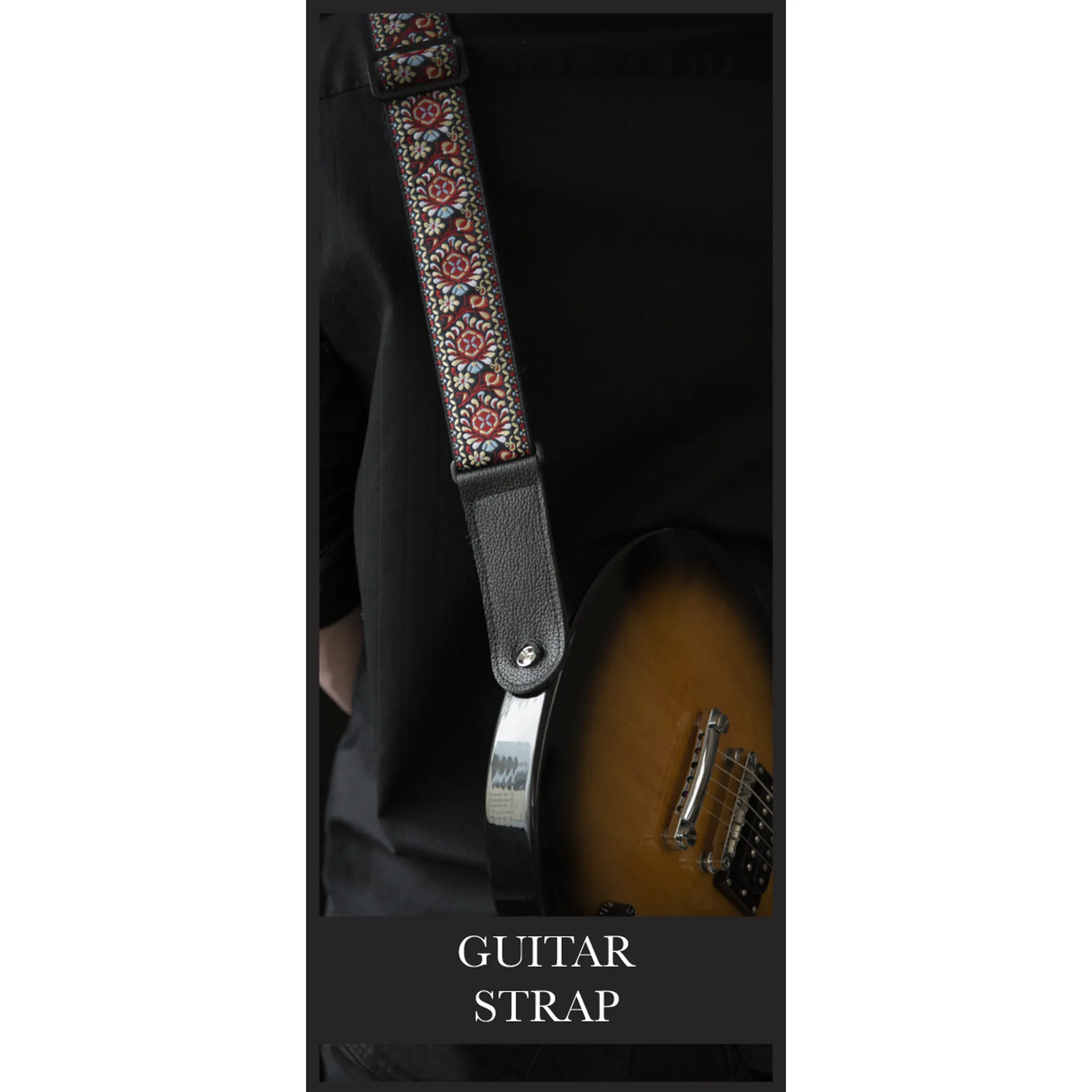Guitar Strap - Green Diamonds