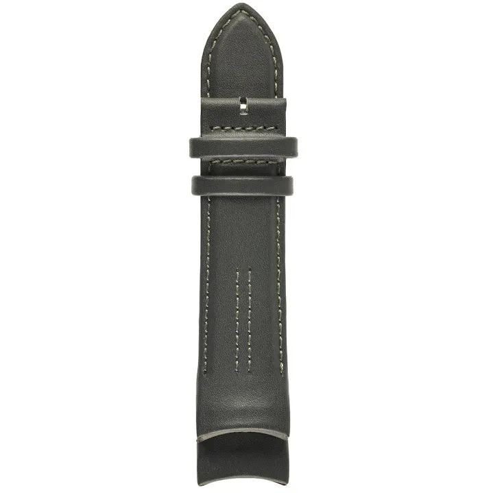 GV2 Motorcycle 24mm Stitched Black Leather Strap