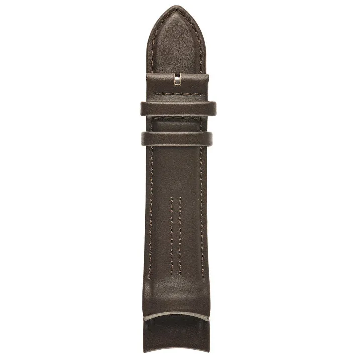 GV2 Motorcycle 24mm Stitched Black Leather Strap