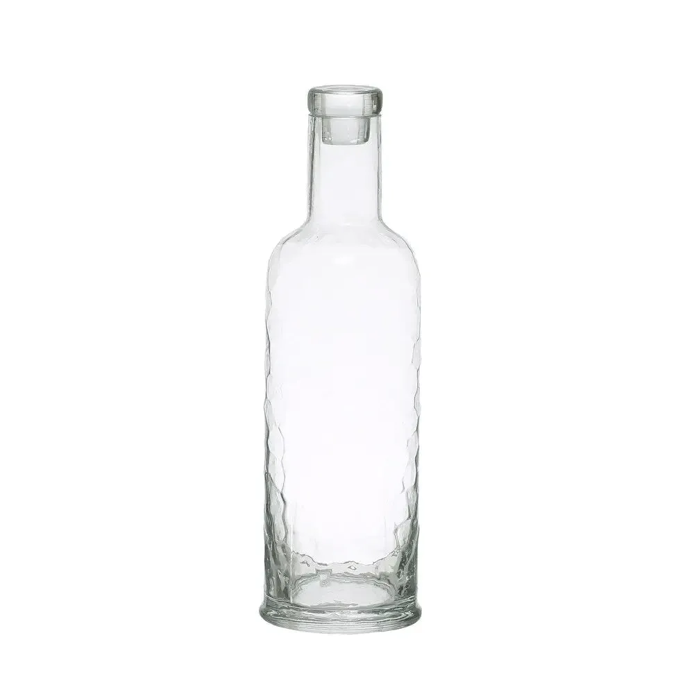 HAMMERED GLASS STOPPER CLEAR CARAFE 32 OZ