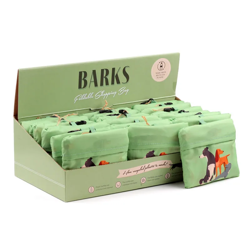 Handy Foldable RPET Shopping Bag - Barks Dog