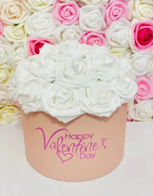 Happy Valentine's Rose Hat Box