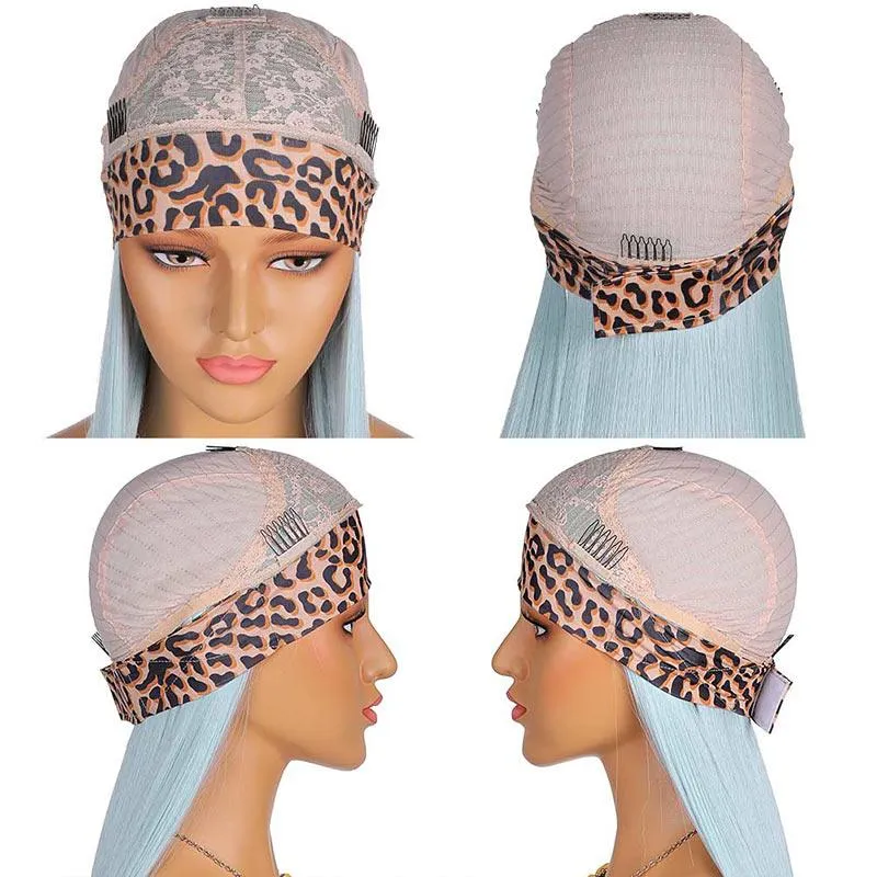 Headband Wig Glueless-Opal Blue Sleek Straight Half Wig With Boho Style