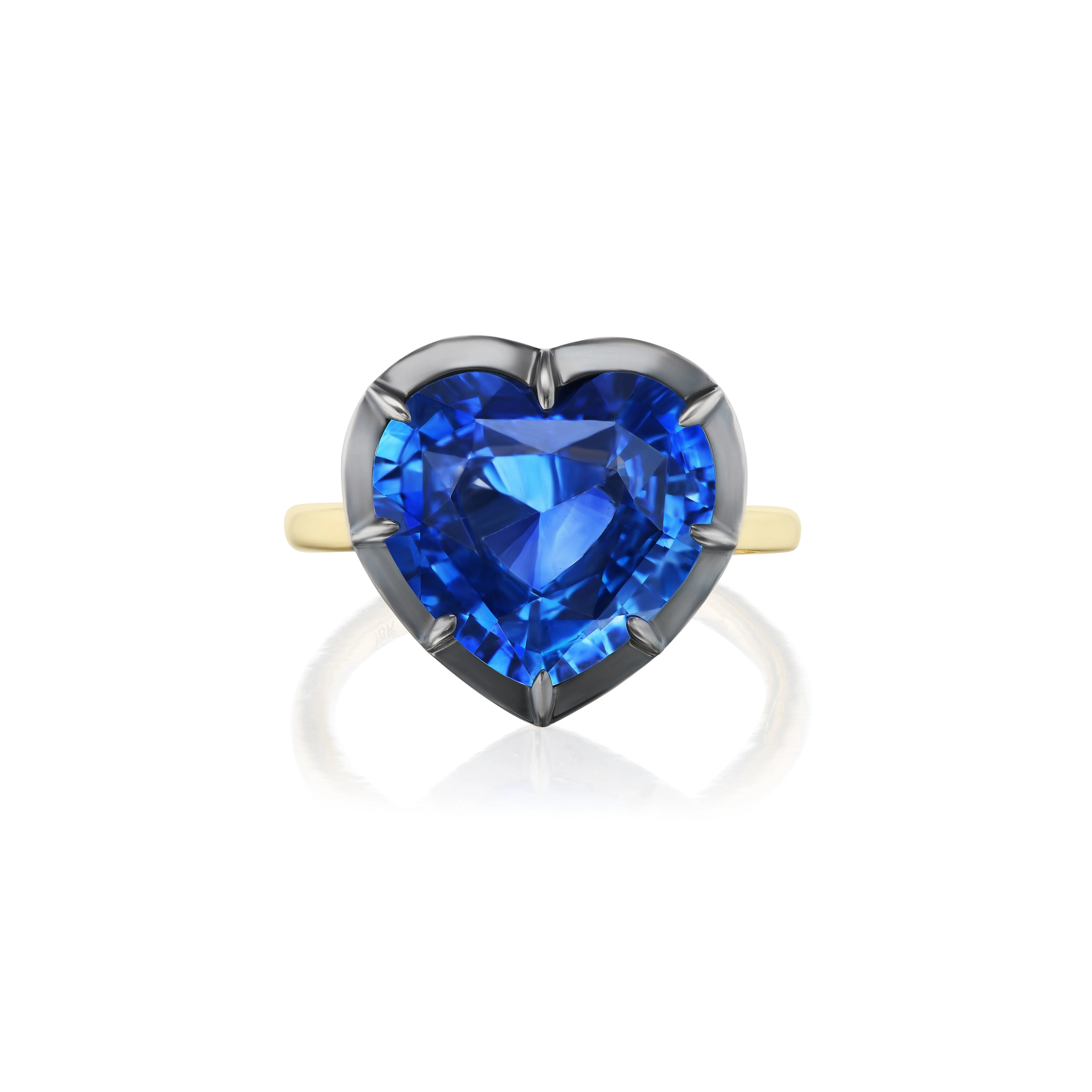 Heart-Shaped Blue Sapphire Regency Ring