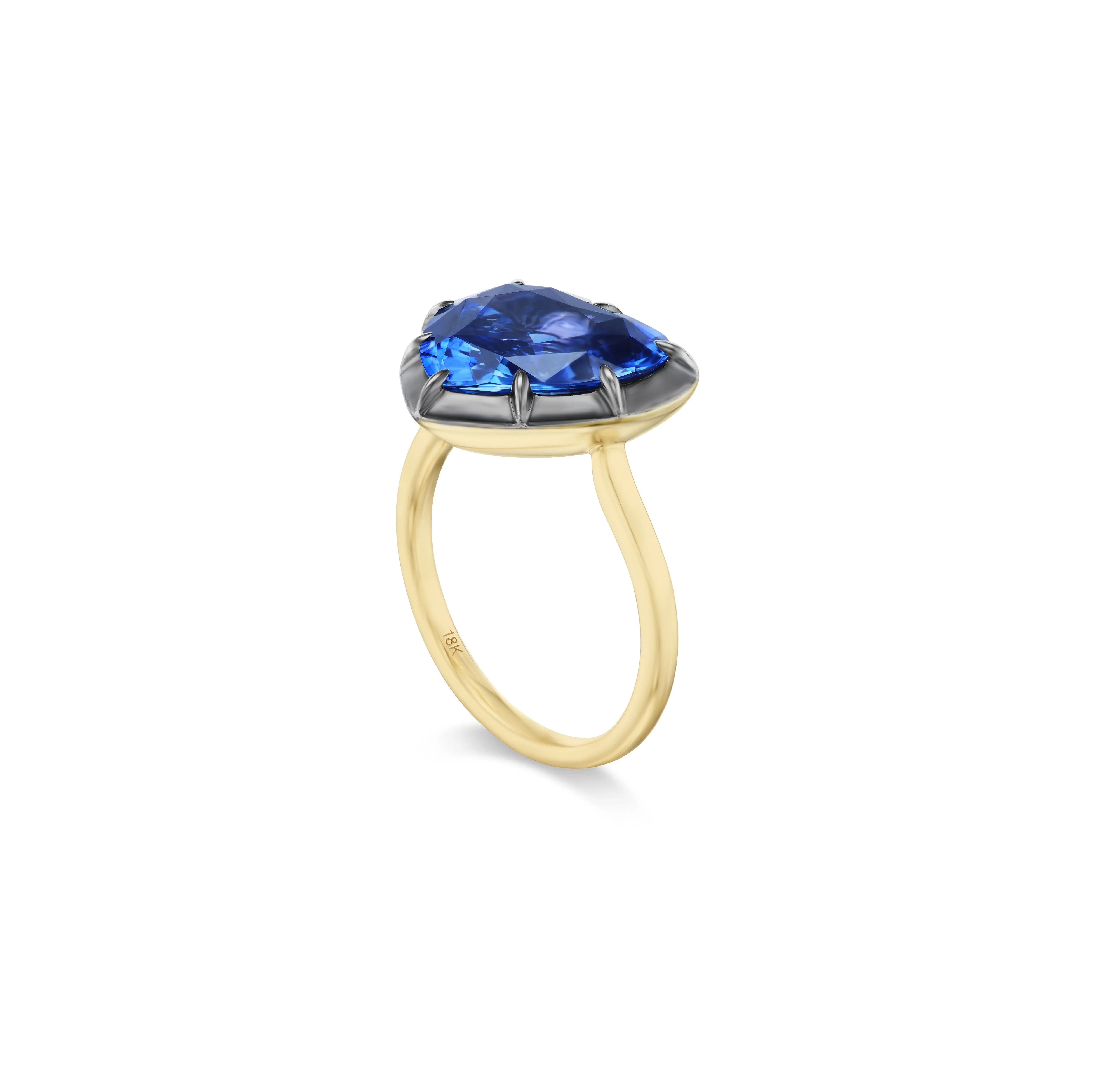 Heart-Shaped Blue Sapphire Regency Ring