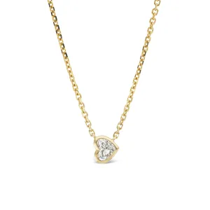 Heart Shaped Diamond Solitaire Pendant