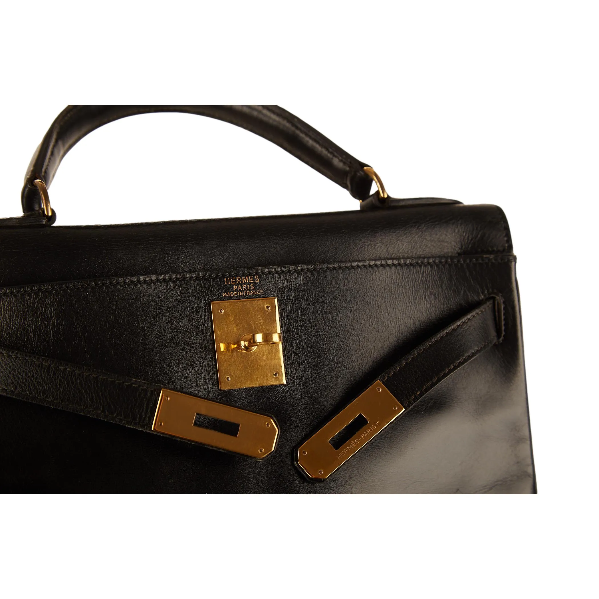 Hermes Black Kelly 28 Bag