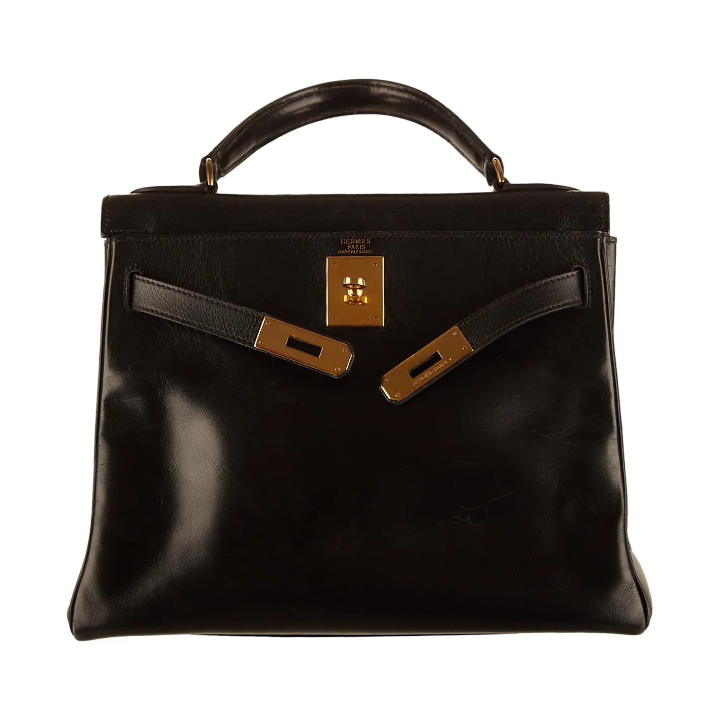 Hermes Black Kelly 28 Bag
