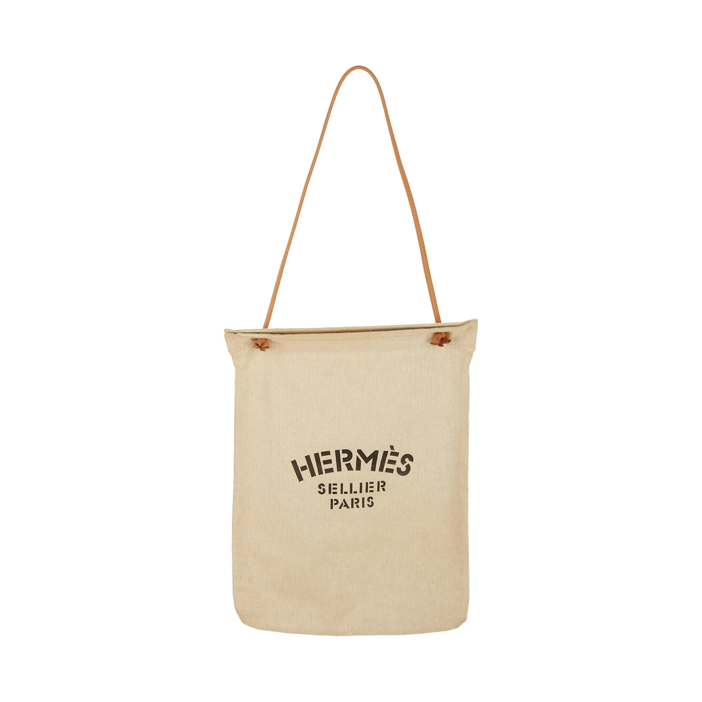 Hermes Natural Canvas Logo Tote