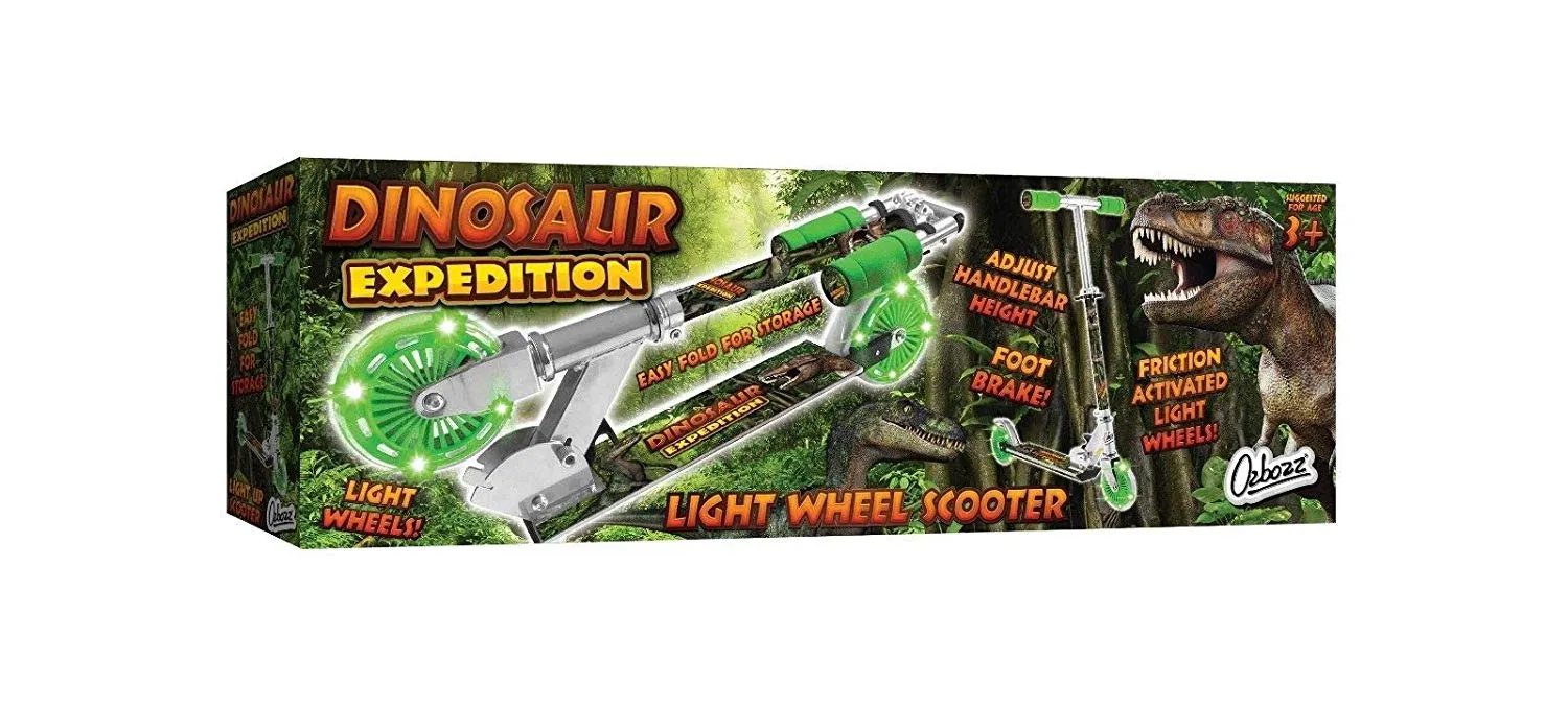 HGL Push Scooter Dinosaur Foldable Light up Wheels