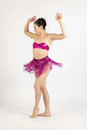 Hot Pink Fringe Snakeskin