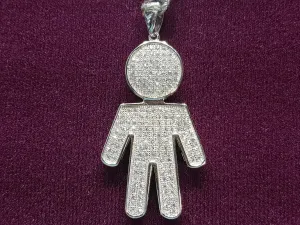 Iced Out Boy / Male Pendant CZ (Silver)