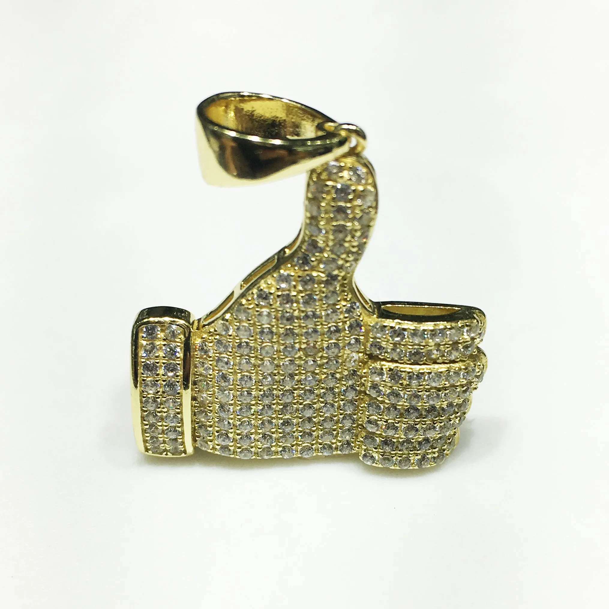 Iced-Out Like Sign Pendant Silver