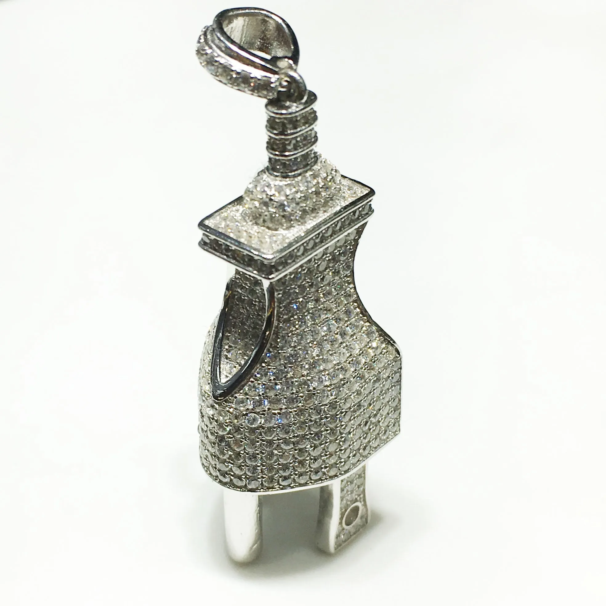 Iced-Out Plug (NEMA 5-15 Type-B) Pendant Silver