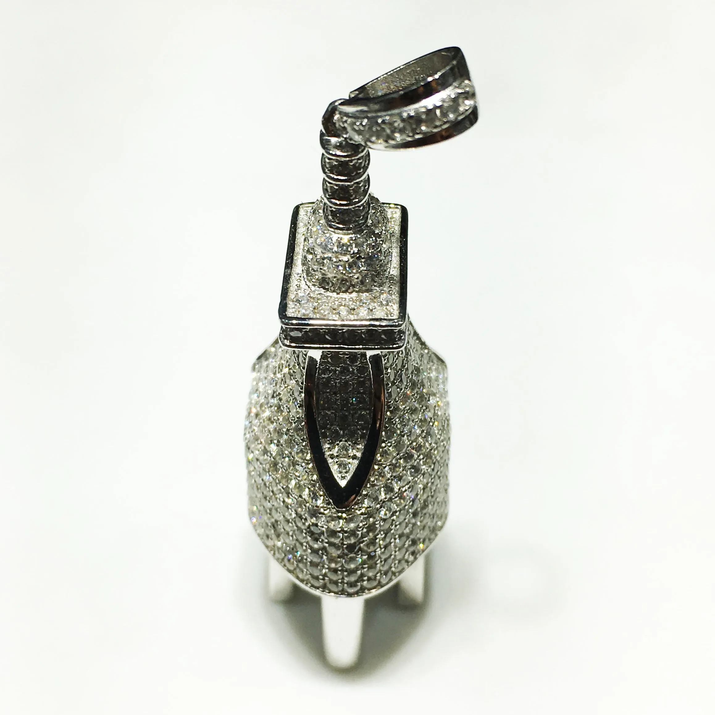 Iced-Out Plug (NEMA 5-15 Type-B) Pendant Silver