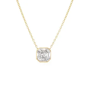 Illusion Asscher Diamond Pendant