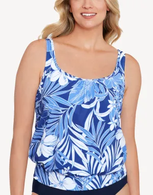 In My Blues Blouson Tankini Top